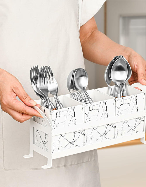 Load image into Gallery viewer, YUBAMIN Silverware Caddy Utensil Holder 3 Compartments Countertop
