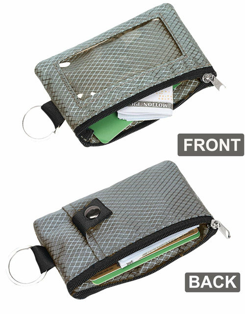Load image into Gallery viewer, MILUMILUU RFID Blocking Minimalist Wallet Keychain Lanyard Light Grey
