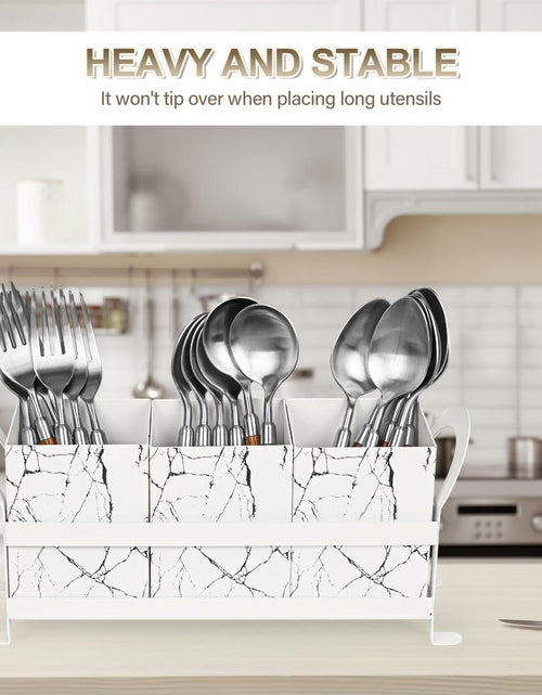 Load image into Gallery viewer, YUBAMIN Silverware Caddy Utensil Holder 3 Compartments Countertop
