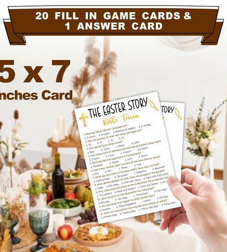 The Easter Story Bible Game Cards Christian Party Game 20 Pcs