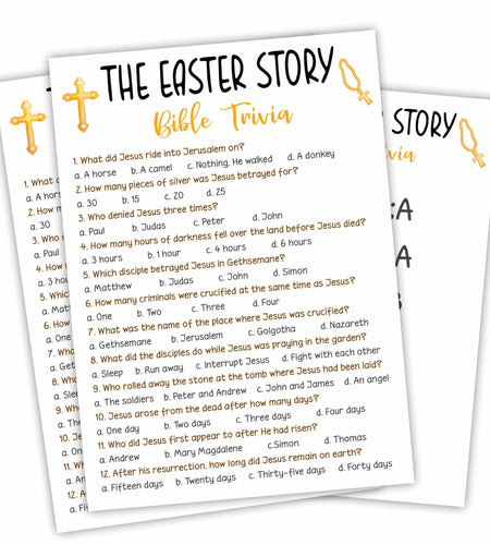 The Easter Story Bible Game Cards Christian Party Game 20 Pcs
