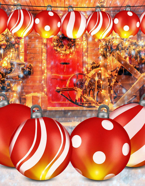 Load image into Gallery viewer, Jetec 4 Pcs 24in Light Up PVC Inflatable Christmas Balls Outdoor Decorations
