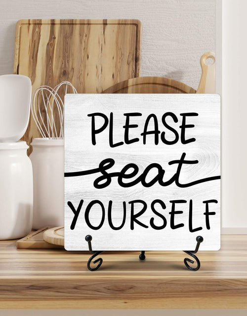 Load image into Gallery viewer, Farmhouse Please Seat Yourself Sign Bathroom Decor Shelf Toilet 5x5 Inches
