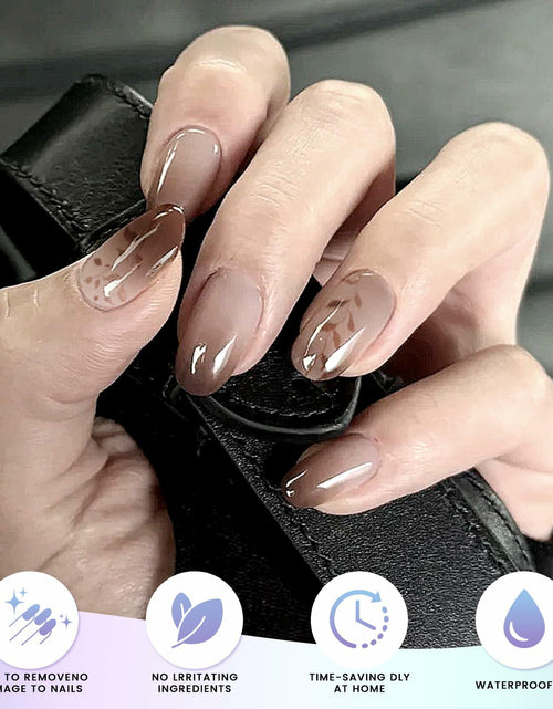 Load image into Gallery viewer, Oauee Semi Cured Gel Nail Strips 20 Stickers Anthracite Gray UV/LED Lamp
