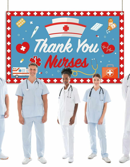 Load image into Gallery viewer, Thank You Nurses Photo Booth Backdrop 7x5ft Indoor Outdoor Party Decor
