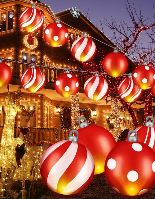 Load image into Gallery viewer, Jetec 4 Pcs 24in Light Up PVC Inflatable Christmas Balls Outdoor Decorations
