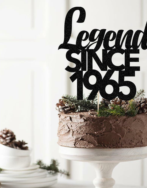 Load image into Gallery viewer, Legend Since 1965 60th Birthday Cake Topper Black Funny Fabulous Decor
