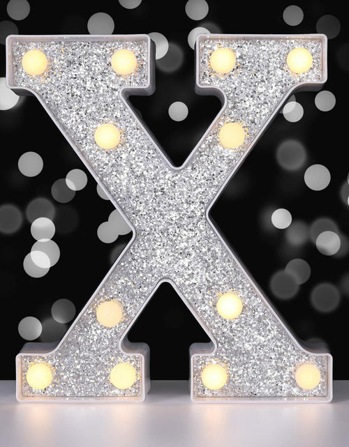 Load image into Gallery viewer, Foaky Silver Light Up Letter X Party Decoration Birthday Christmas Gift
