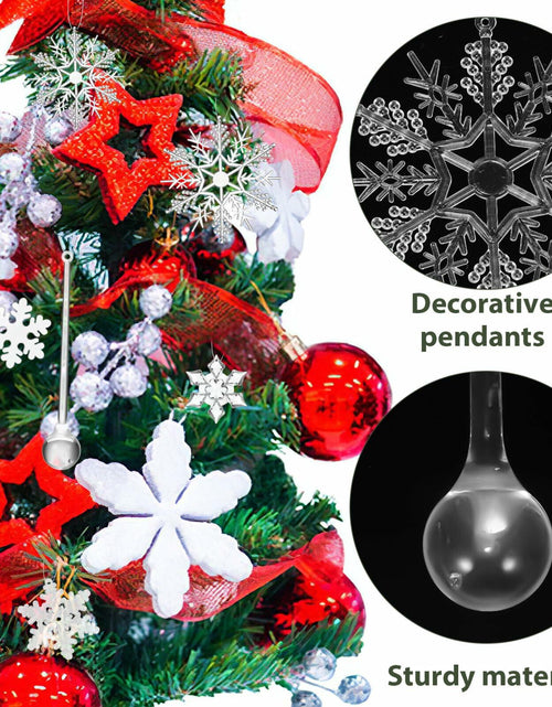 Load image into Gallery viewer, PRETYZOOM Acrylic Crystal Christmas Tree Ornaments Clear 20pcs Snowflake Icicle
