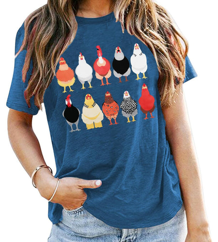 St. Patrick's Day Chickens Shirt Women Green Size L