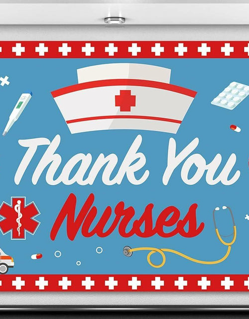 Load image into Gallery viewer, Thank You Nurses Photo Booth Backdrop 7x5ft Indoor Outdoor Party Decor
