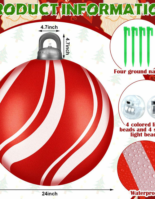 Load image into Gallery viewer, Jetec 4 Pcs 24in Light Up PVC Inflatable Christmas Balls Outdoor Decorations
