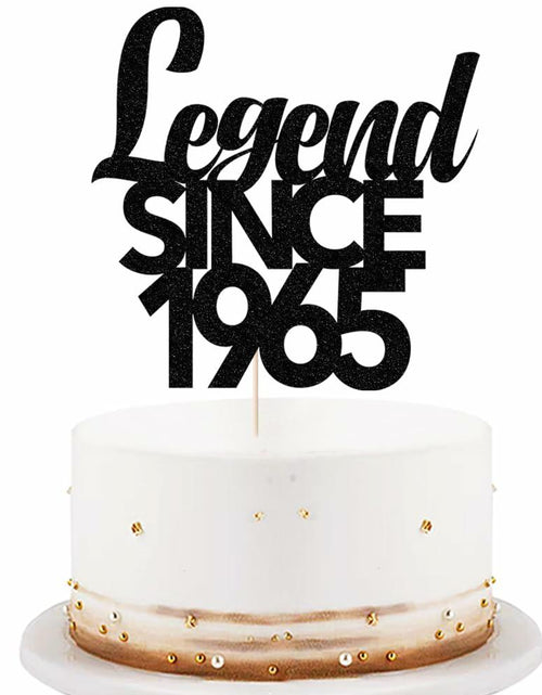 Load image into Gallery viewer, Legend Since 1965 60th Birthday Cake Topper Black Funny Fabulous Decor
