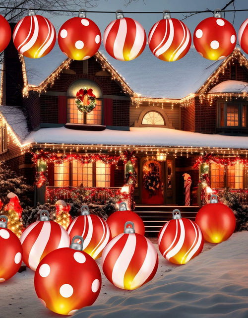 Load image into Gallery viewer, Jetec 4 Pcs 24in Light Up PVC Inflatable Christmas Balls Outdoor Decorations
