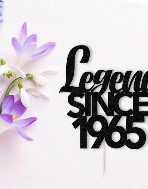 Load image into Gallery viewer, Legend Since 1965 60th Birthday Cake Topper Black Funny Fabulous Decor
