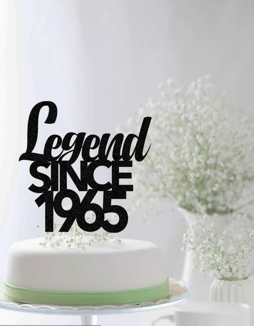Load image into Gallery viewer, Legend Since 1965 60th Birthday Cake Topper Black Funny Fabulous Decor
