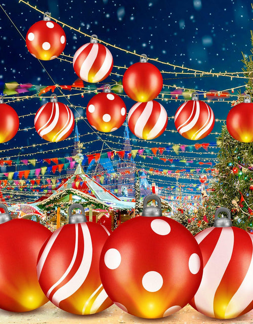 Load image into Gallery viewer, Jetec 4 Pcs 24in Light Up PVC Inflatable Christmas Balls Outdoor Decorations
