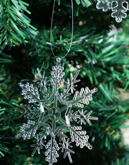 Load image into Gallery viewer, PRETYZOOM Acrylic Crystal Christmas Tree Ornaments Clear 20pcs Snowflake Icicle
