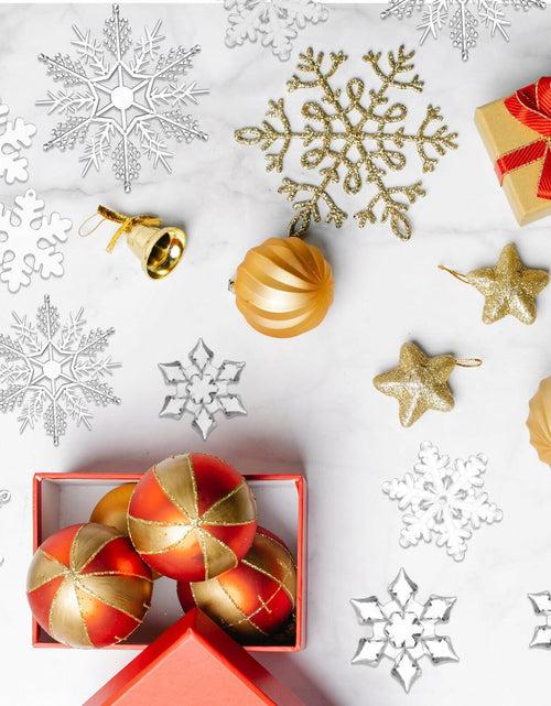 Load image into Gallery viewer, PRETYZOOM Acrylic Crystal Christmas Tree Ornaments Clear 20pcs Snowflake Icicle
