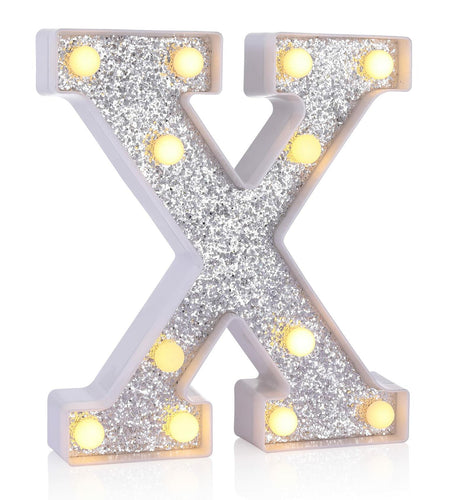 Foaky Silver Light Up Letter X Party Decoration Birthday Christmas Gift