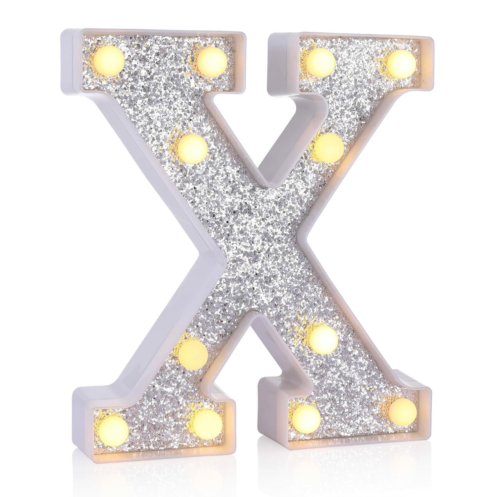 Foaky Silver Light Up Letter X Party Decoration Birthday Christmas Gift