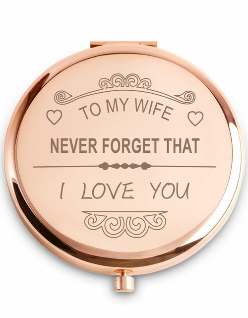 Load image into Gallery viewer, Personalized Compact Mirror Gift for Wife, Custom Engraved, Sentimental
