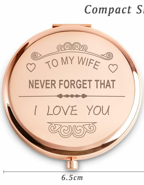 Load image into Gallery viewer, Personalized Compact Mirror Gift for Wife, Custom Engraved, Sentimental
