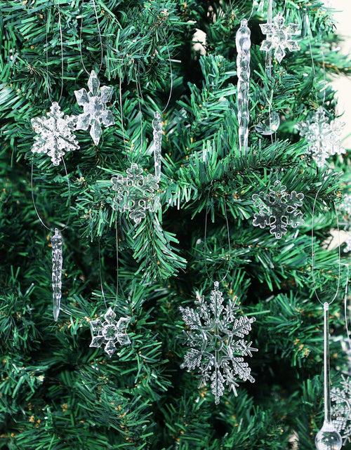 Load image into Gallery viewer, PRETYZOOM Acrylic Crystal Christmas Tree Ornaments Clear 20pcs Snowflake Icicle
