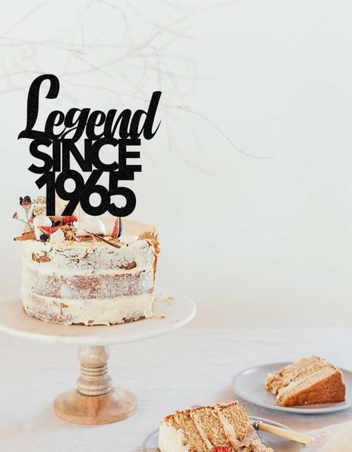 Load image into Gallery viewer, Legend Since 1965 60th Birthday Cake Topper Black Funny Fabulous Decor
