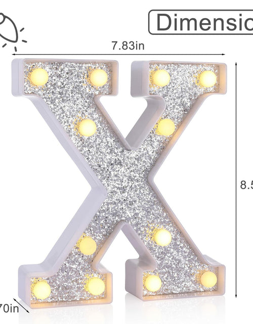 Load image into Gallery viewer, Foaky Silver Light Up Letter X Party Decoration Birthday Christmas Gift
