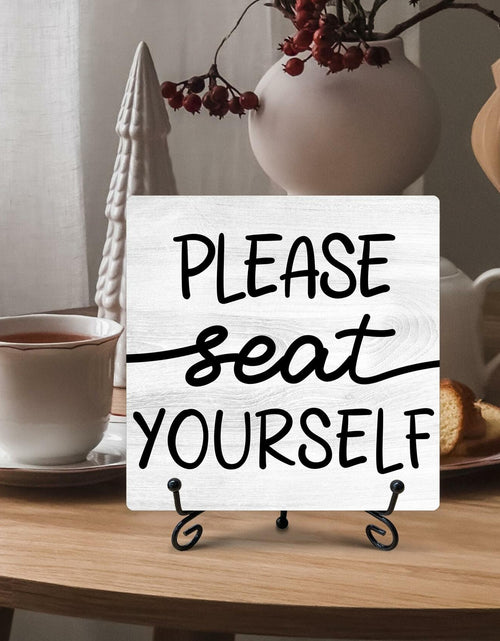 Load image into Gallery viewer, Farmhouse Please Seat Yourself Sign Bathroom Decor Shelf Toilet 5x5 Inches

