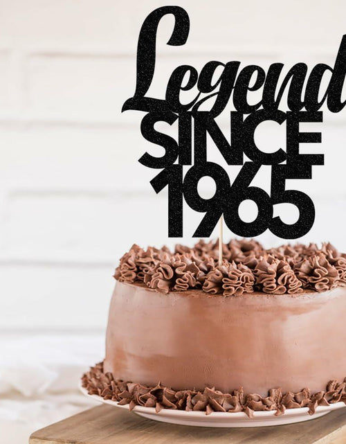 Load image into Gallery viewer, Legend Since 1965 60th Birthday Cake Topper Black Funny Fabulous Decor
