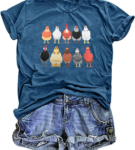St. Patrick's Day Chickens Shirt Women Green Size L