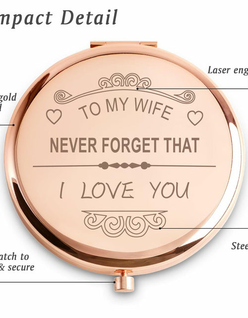 Load image into Gallery viewer, Personalized Compact Mirror Gift for Wife, Custom Engraved, Sentimental
