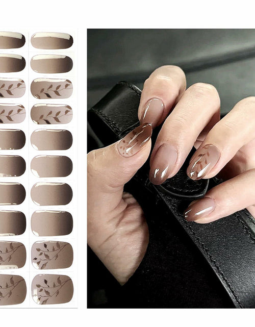Load image into Gallery viewer, Oauee Semi Cured Gel Nail Strips 20 Stickers Anthracite Gray UV/LED Lamp

