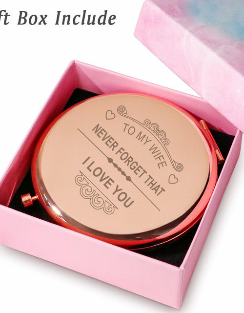 Load image into Gallery viewer, Personalized Compact Mirror Gift for Wife, Custom Engraved, Sentimental
