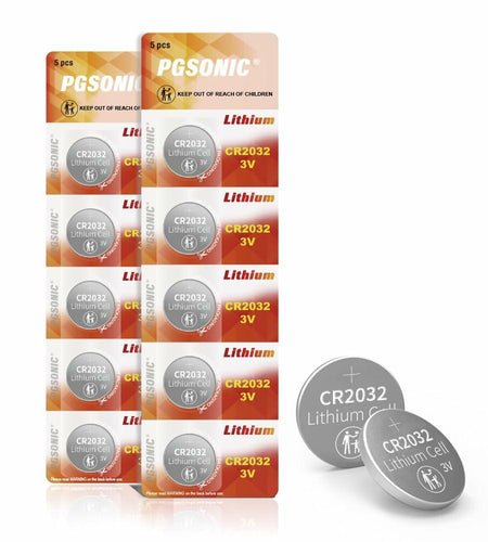 PGSONIC CR2032 3V Lithium Battery 10pcs Compatible with AirTag Black