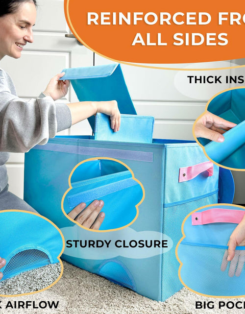 Load image into Gallery viewer, QUOKKA Dino Toy Storage Box Organizer 24.8x16.1x13 In Collapsible Fabric Bin
