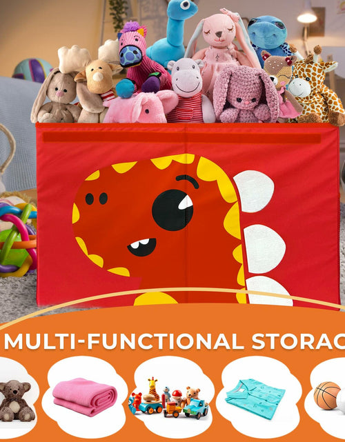 Load image into Gallery viewer, QUOKKA Dino Toy Storage Box Organizer 24.8x16.1x13 In Collapsible Fabric Bin
