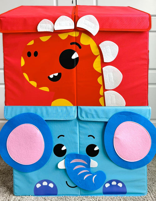 Load image into Gallery viewer, QUOKKA Dino Toy Storage Box Organizer 24.8x16.1x13 In Collapsible Fabric Bin
