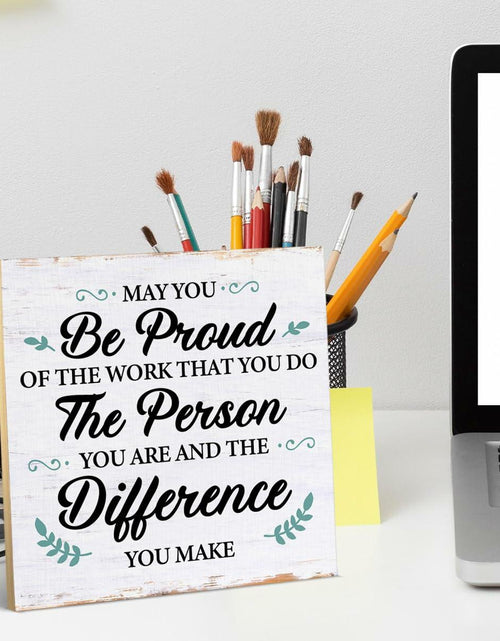 Load image into Gallery viewer, Coworker Retirement Wood Sign Desk Decor 6.3x6.3 Inches Home Office Gift
