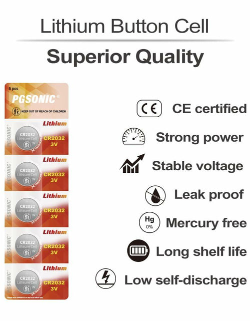 Load image into Gallery viewer, PGSONIC CR2032 3V Lithium Battery 10pcs Compatible with AirTag Black
