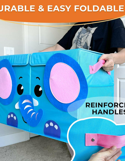 Load image into Gallery viewer, QUOKKA Dino Toy Storage Box Organizer 24.8x16.1x13 In Collapsible Fabric Bin
