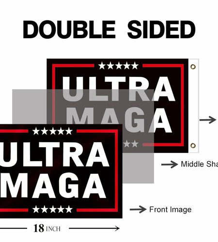 Trump 2024 Ultra MAGA Boat Nautical Flag 12x18in 220D Nylon Vivid Color