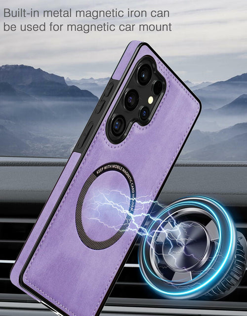 Load image into Gallery viewer, LOHASIC Samsung Galaxy S25 Ultra Case Magnetic Leather Wallet Purple
