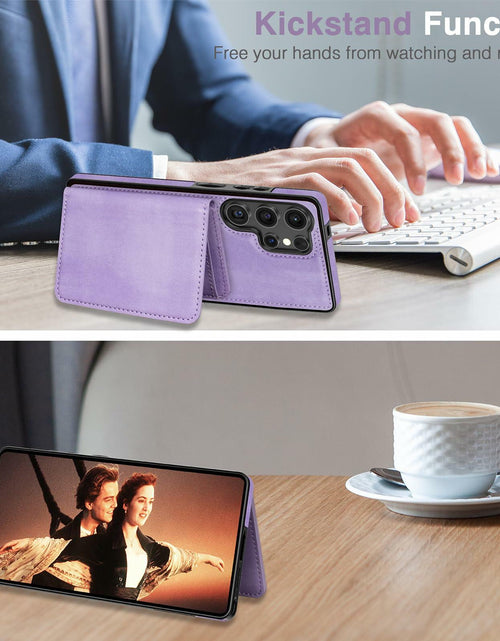 Load image into Gallery viewer, LOHASIC Samsung Galaxy S25 Ultra Case Magnetic Leather Wallet Purple
