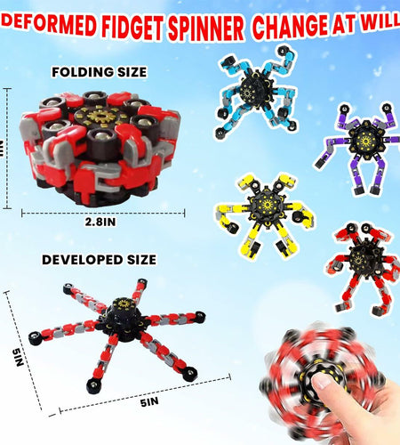 4pcs Deformation Fingertip Gyroscope Toys Stress Relief Fidget Toy Set
