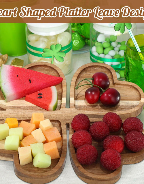 Load image into Gallery viewer, Geetery 12 Pc Wooden Four Leaf Snack Serving Tray Set Multi-color Clover
