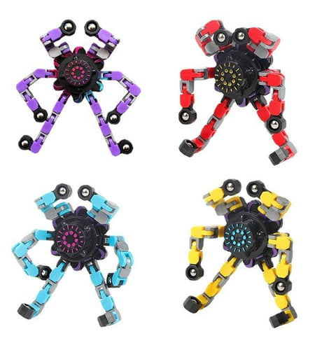 4pcs Deformation Fingertip Gyroscope Toys Stress Relief Fidget Toy Set