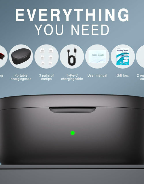 Load image into Gallery viewer, OTC Rechargeable Hearing Aids for Seniors Noise Cancellation In-Ear Black
